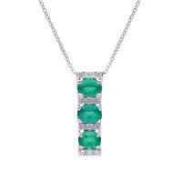 Collana Gazzola Gioielli Donna Preziosi in Oro bianco Smeraldo 233115 SONGA